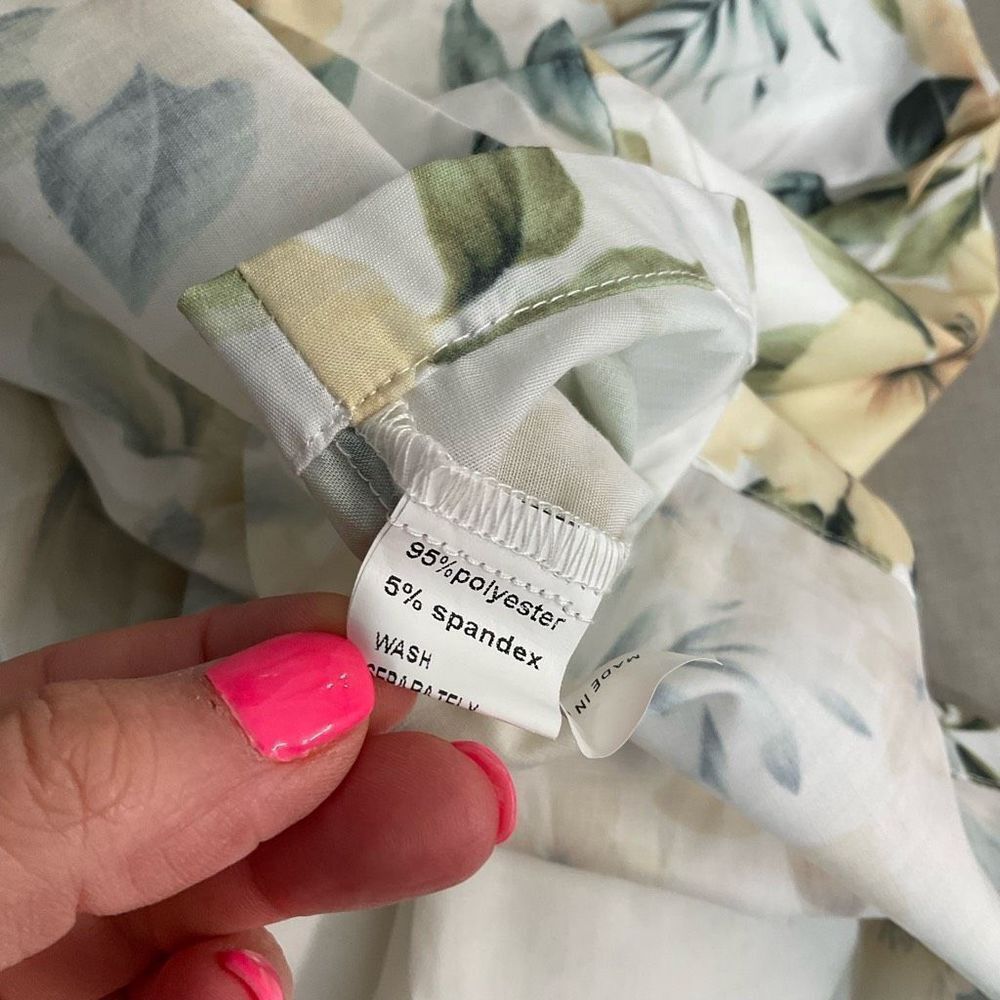 Avant Look Women's Puff Sleeve Off The Shoulder Floral Pleated Dress Cream Size - Picture 12 of 14